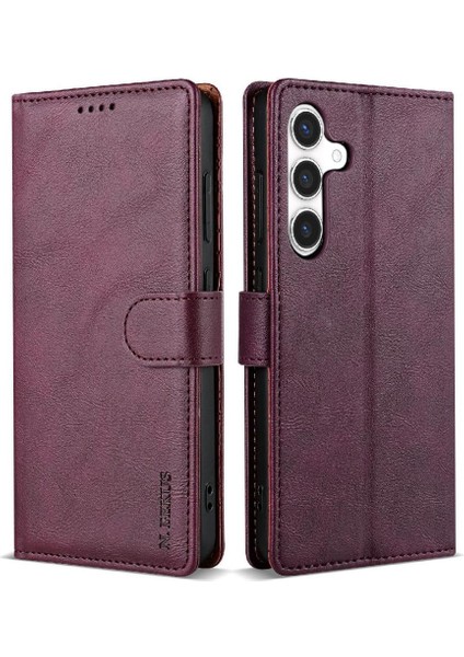 Samsung Galaxy S24 Manyetik Kapatma Anti Kayma Kart Yuvaları Için Flip Case (Yurt Dışından)