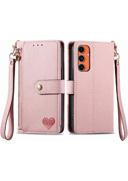 Samsung Galaxy C55 5g Için Flip Case Cüzdan Aşk Deri Kılıf Fermuar (Yurt Dışından)