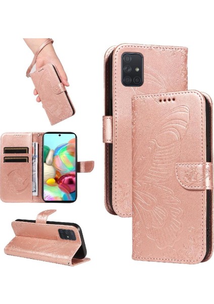Samsung Galaxy A51 5g Için Flip Case Kredi Kartı ile Ayrılabilir El Kayışı (Yurt Dışından)