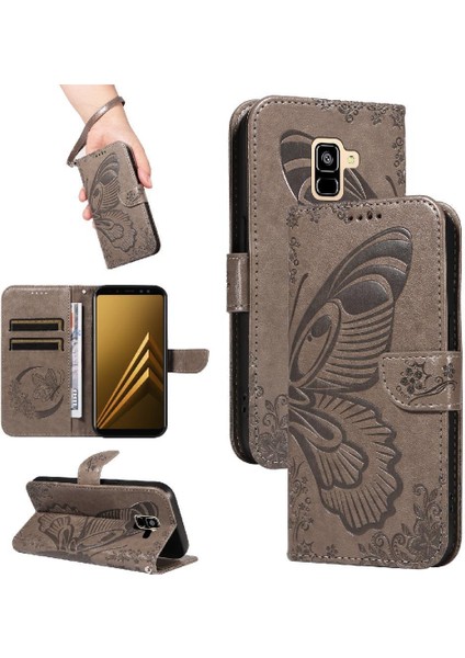Samsung Galaxy A8 2018 Için Flip Case Kredi ile Ayrılabilir El Kayışı (Yurt Dışından)