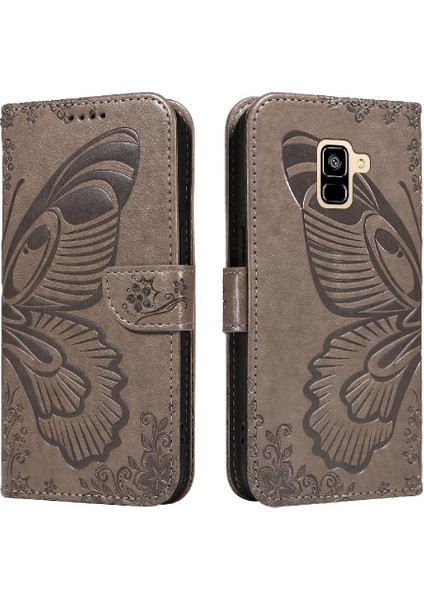 Samsung Galaxy A8 2018 Için Flip Case Kredi ile Ayrılabilir El Kayışı (Yurt Dışından)