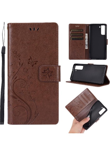 Samsung Galaxy S21 Için Kickstand Durumda Kart Tutucu Manyetik Kapatma Pu (Yurt Dışından)