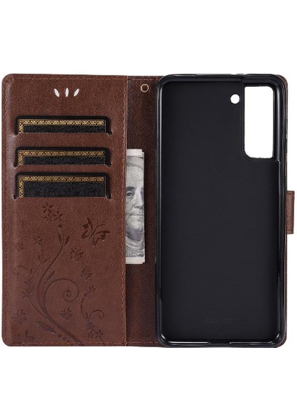 Samsung Galaxy S21 Için Kickstand Durumda Kart Tutucu Manyetik Kapatma Pu (Yurt Dışından) modelleri