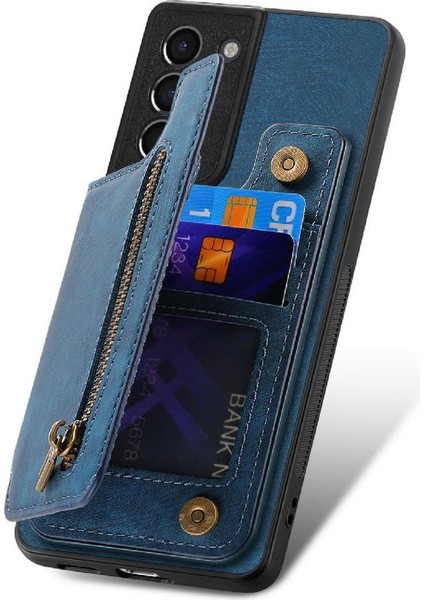 Samsung Galaxy S21 Vintage Fermuar Cüzdan Standı Fonksiyonu Için Kılıf Katlanabilir (Yurt Dışından) fırsatları