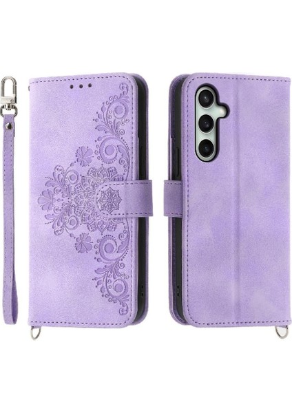 Samsung Galaxy S24 Fe Çoklu Kredi Kartı Yuvaları Için Flip Case Kabartmalı (Yurt Dışından)