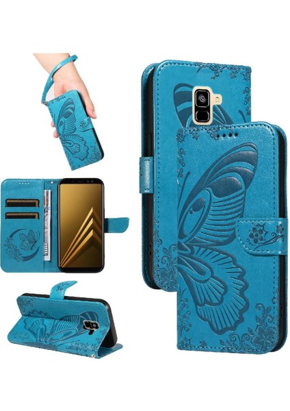 Samsung Galaxy A8 2018 Için Flip Case Kredi ile Ayrılabilir El Kayışı (Yurt Dışından)