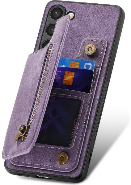 Samsung Galaxy S23 Artı Standı Fonksiyonu Katlanabilir Arka Kapak Fermuar (Yurt Dışından)