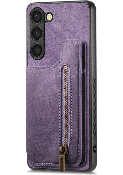 Samsung Galaxy S23 Artı Standı Fonksiyonu Katlanabilir Arka Kapak Fermuar (Yurt Dışından)