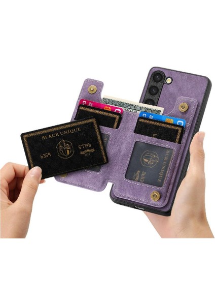 Samsung Galaxy S23 Artı Standı Fonksiyonu Katlanabilir Arka Kapak Fermuar (Yurt Dışından)