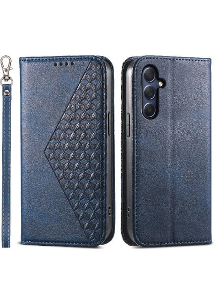 Samsung Galaxy M54 Cüzdan Için Flip Case El Kayışı Standı Günlük Kullanım Eşkenar Dörtgen (Yurt Dışından)
