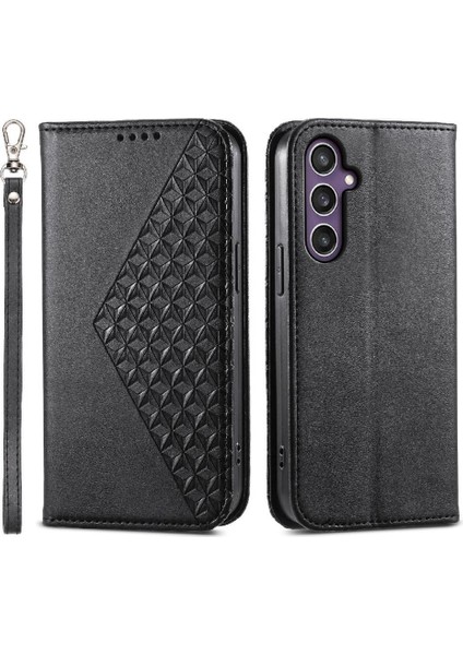 Samsung Galaxy S24 Cüzdan Eşkenar Dörtgen Şekli Standı Günlük Kullanım Için Flip Case (Yurt Dışından)