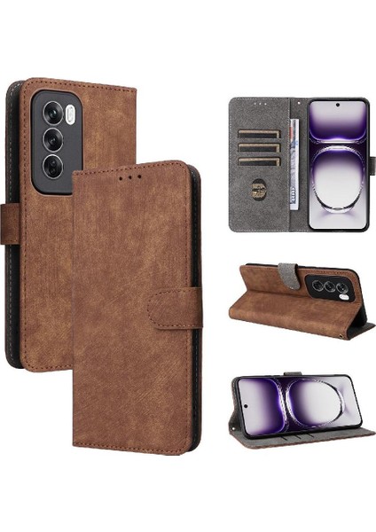 Oppo Oppo 12 5g Pu Deri Kart Yuvaları Için Kılıf Kapak Manyetik Kapatma Rfıd (Yurt Dışından) modelleri
