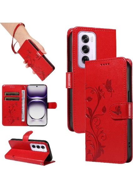 Oppo Hand 12 5g Için Kılıf ve Kart Yuvası El Yüksek ile Kabartmalı Kelebek (Yurt Dışından)