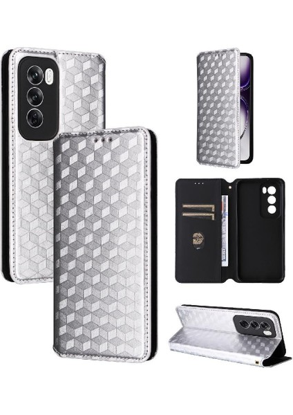 Oppo Oppo 12 5g Manyetik Kapatma Kart Yuvaları Tutucu Pu 3D Için Flip Case (Yurt Dışından)