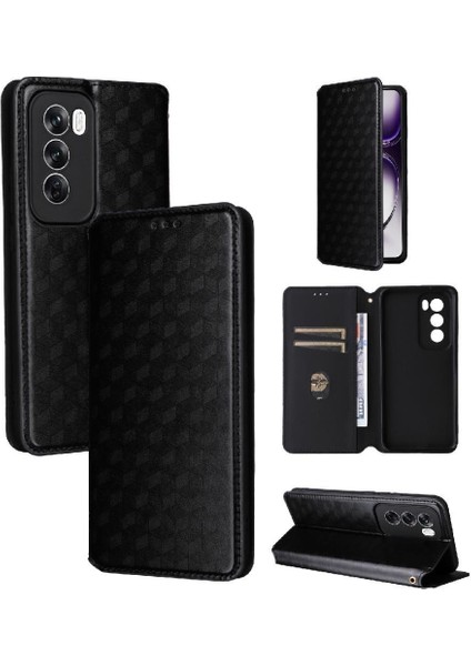 Oppo Oppo 12 5g Manyetik Kapatma Kart Yuvaları Tutucu Pu 3D Için Flip Case (Yurt Dışından) modelleri