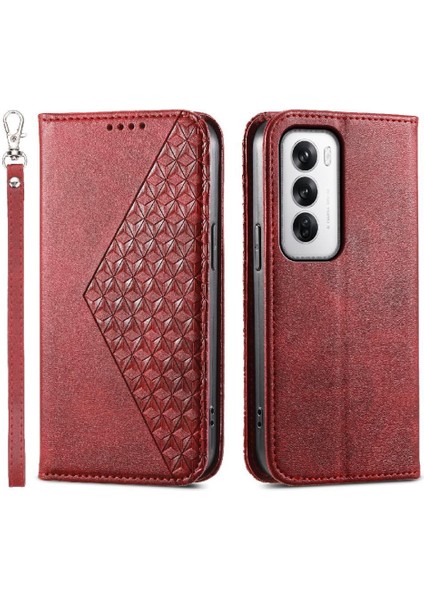 Oppo Oppo 12 5g Günlük Kullanım Için Flip Case Standı Cüzdan Eşkenar Dörtgen Şekli El (Yurt Dışından)