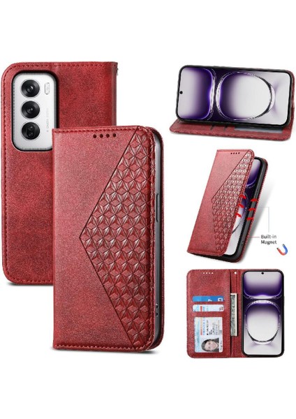 Oppo Oppo 12 5g Günlük Kullanım Için Flip Case Standı Cüzdan Eşkenar Dörtgen Şekli El (Yurt Dışından) indirimleri