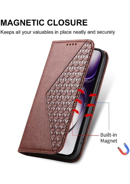 Oppo Oppo 12 5g Günlük Kullanım Için Flip Case Standı Cüzdan Eşkenar Dörtgen Şekli El (Yurt Dışından) modelleri