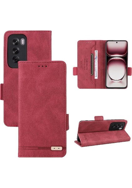 Oppo Oppo 12 5g Manyetik Cüzdan Kickstand Kart Tutucu ile Flip Case (Yurt Dışından)