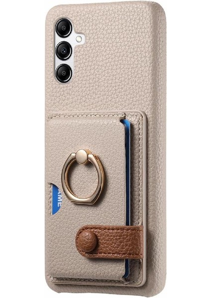 Samsung Galaxy A14 4g Premium Dokulu Deri Kart Yuvaları Halka (Yurt Dışından)