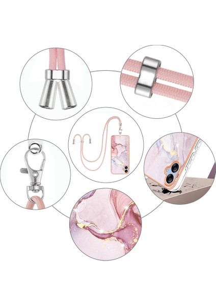 Samsung Galaxy A04E Mermer Anti-Scratch Yumuşak Crossbody Kordon Için Kılıf (Yurt Dışından) modelleri