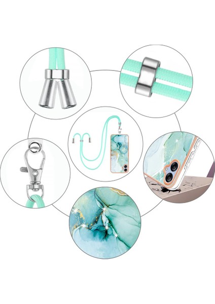 Samsung Galaxy A04E Mermer Anti-Scratch Yumuşak Crossbody Kordon Için Kılıf (Yurt Dışından) modelleri