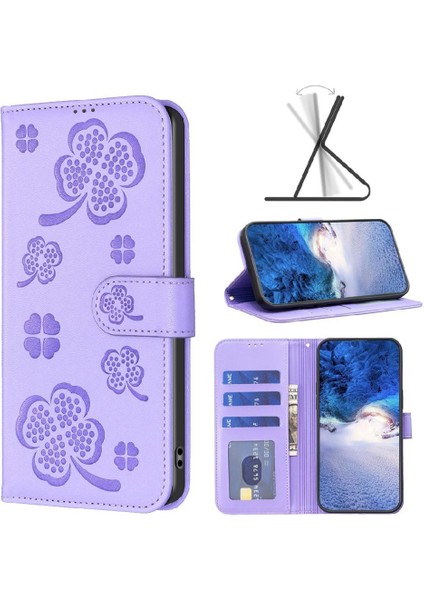 Xiaomi 13T Için Flip CASE/13T Pro Cüzdan Yonca Çiçek Kart Yuvaları Tutucu Pu (Yurt Dışından) modelleri