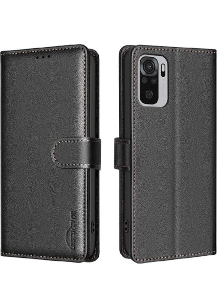 Xiaomi Redmi Not 10 Için Flip Case 4g Pu Deri Kart Tutucu Kickstand (Yurt Dışından)
