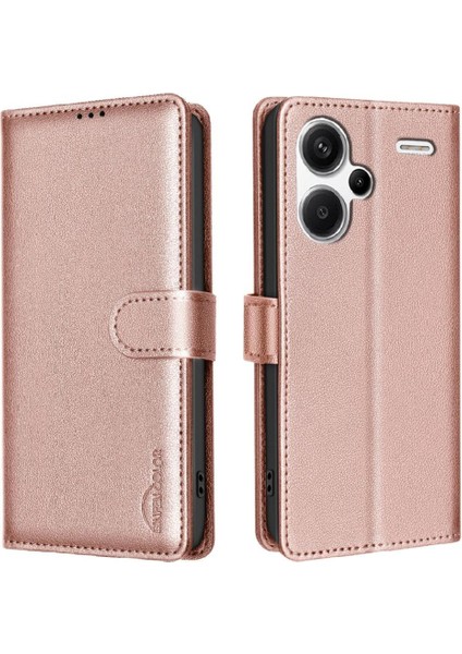 Xiaomi Redmi Not Için Flip Case 13 Pro Artı Cüzdan Manyetik Kart Tutucu Pu (Yurt Dışından)