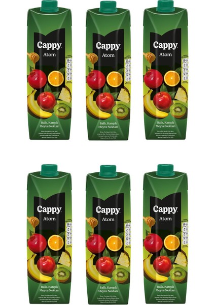Atom Ballı Karışık Meyve Nektarı 1 lt x 6 Adet