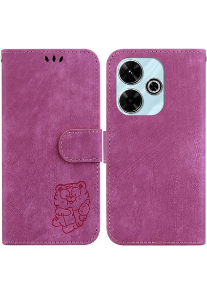 Xiaomi Poco M6 4g Için Kılıf Tutucu Kapak Kabartmalı Sevimli Kaplan Flip Folio (Yurt Dışından)