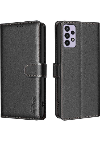 Samsung Galaxy A32 4g Kart Tutucu Kickstand Cüzdan Rfıd Pu Için Flip Case (Yurt Dışından)