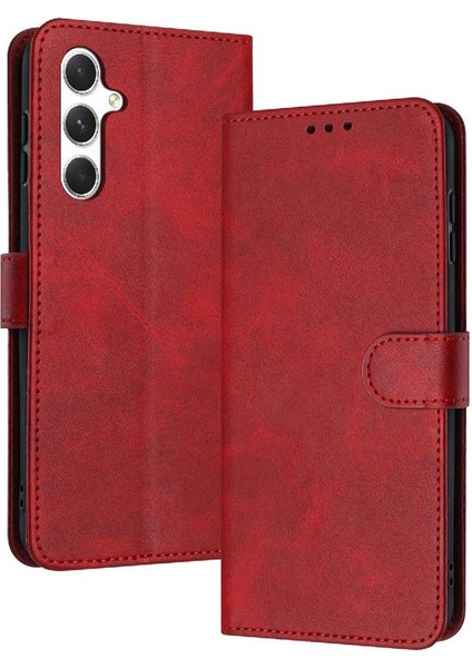 Kart Yuvası Saf Renk ile Samsung Galaxy M54 Pu Deri Için Flip Case (Yurt Dışından)