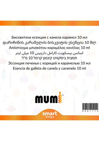 Tarçınlı Karamelli Bisküvi Mum Esansı 10 ml fiyatları