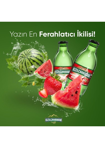 Çamlık Karpuz Çilek Aromalı Maden Suyu 200 ml x 24 Adet