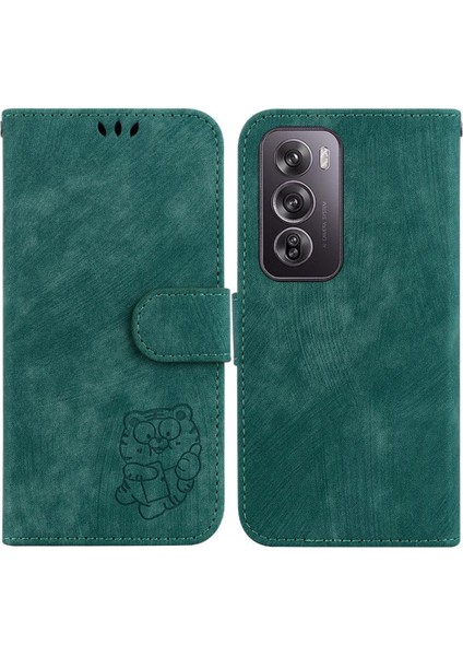 Oppo Oppo 12 Pro 5g Için Kılıf Tutucu Kapak Çevirin Folio Kabartmalı Sevimli Kaplan (Yurt Dışından)