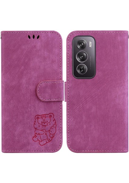 Oppo Oppo 12 Pro 5g Için Kılıf Tutucu Kapak Çevirin Folio Kabartmalı Sevimli Kaplan (Yurt Dışından)