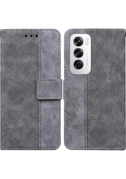 Oppo Flip 12 5g Flip Folio Kickstand Özelliği Için Flip Case Geometrik Pu (Yurt Dışından)