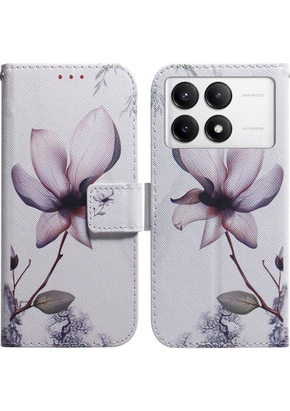Xiaomi Poco F6 Pro Kart Yuvaları Için Flip Case Pu Deri Boyalı Manyetik (Yurt Dışından)