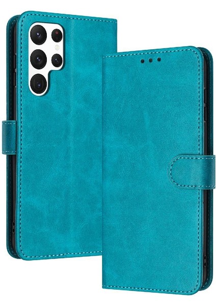 Kart ile Toka ile Samsung Galaxy S24 Ultra Pu Deri Için Flip Case (Yurt Dışından)