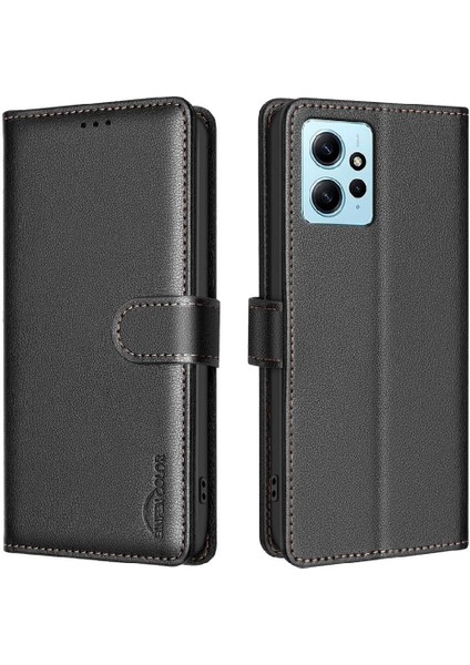 Xiaomi Redmi Not 12 Için Flip Case 4g Manyetik Rfıd Engelleme Kart Tutucu (Yurt Dışından)