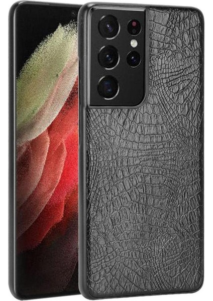 Samsung Galaxy S21 Ultra Klasik Timsah Kapak Için Şık Klasik Kılıf (Yurt Dışından)