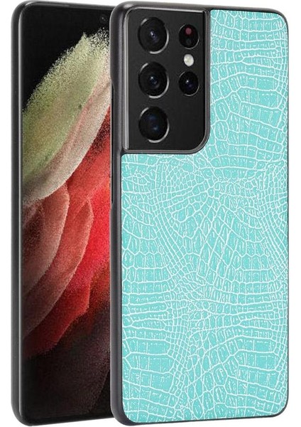 Samsung Galaxy S21 Ultra Klasik Timsah Kapak Için Şık Klasik Kılıf (Yurt Dışından)