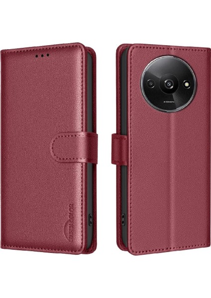 Xiaomi Redmi A3 Cüzdan Rfıd Engelleme Manyetik Pu Deri Için Flip Case (Yurt Dışından)