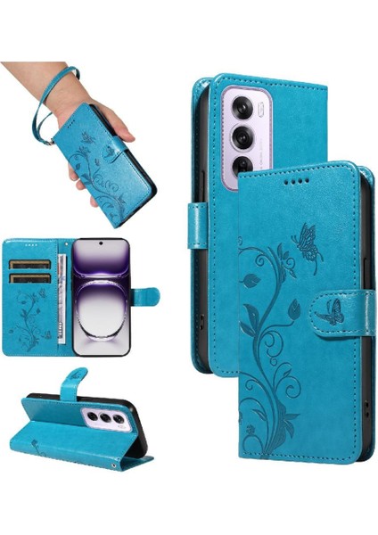 Oppo Hand 12 5g Için Kılıf ve Kart Yuvası El Yüksek ile Kabartmalı Kelebek (Yurt Dışından)