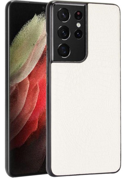 Samsung Galaxy S21 Ultra Klasik Timsah Kapak Için Şık Klasik Kılıf (Yurt Dışından)