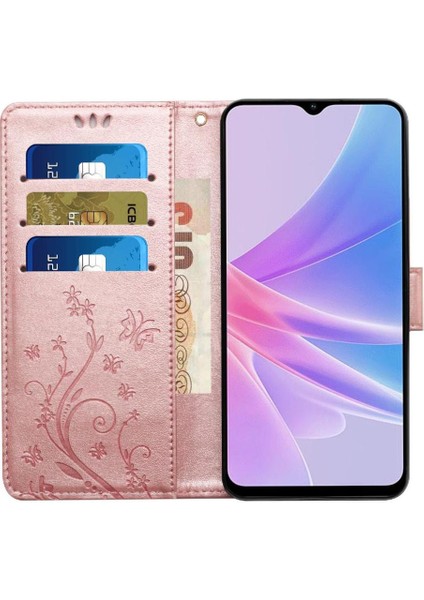 Oppo Için Filp Durumda A78/OPPO Pu Deri Kickstand Bilek Kayışı Kart Tutucu (Yurt Dışından) modelleri