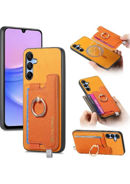 Samsung Galaxy A15 Halka Standı Tutucu Manyetik Cüzdan Magsafe Için Kılıf (Yurt Dışından)