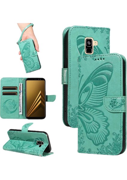 Samsung Galaxy A6 Ayrılabilir El Kayışı li Deri Için Flip Case (Yurt Dışından)