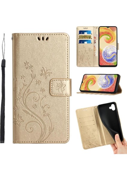 Samsung Galaxy A04 Kart Tutucu Için Kickstand Durumda Manyetik Kapatma Pu (Yurt Dışından)